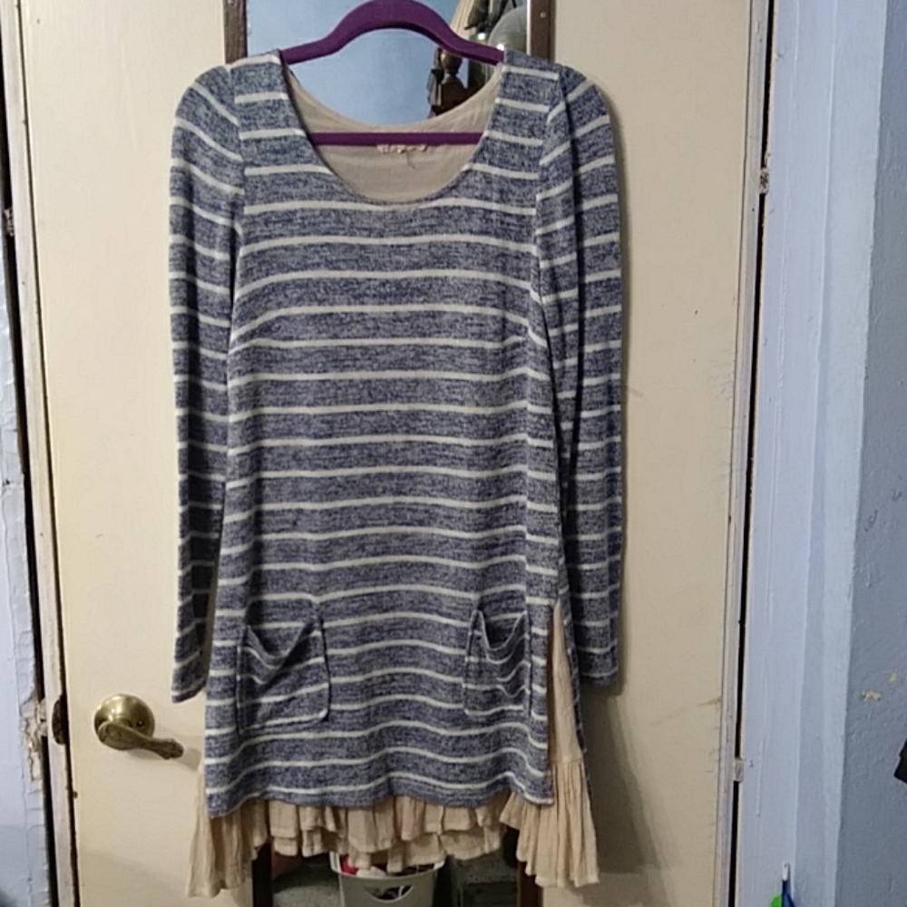 Blue & white sweater dress from Modcloth